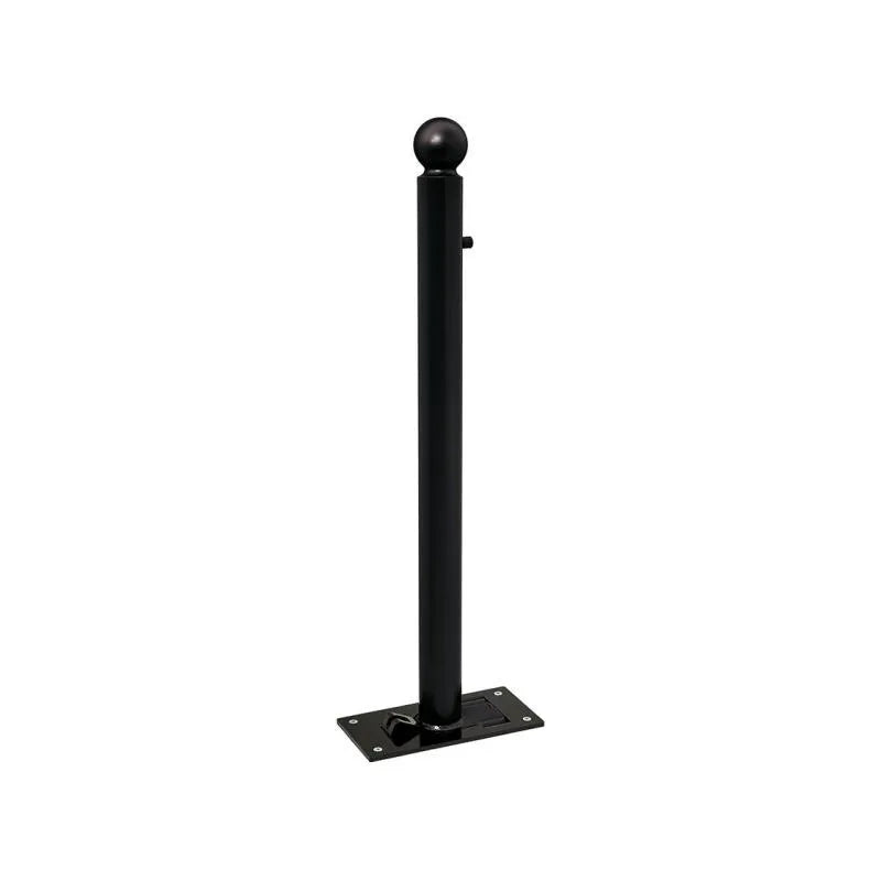 Potelet rabattable solibloc pommeau boule noir