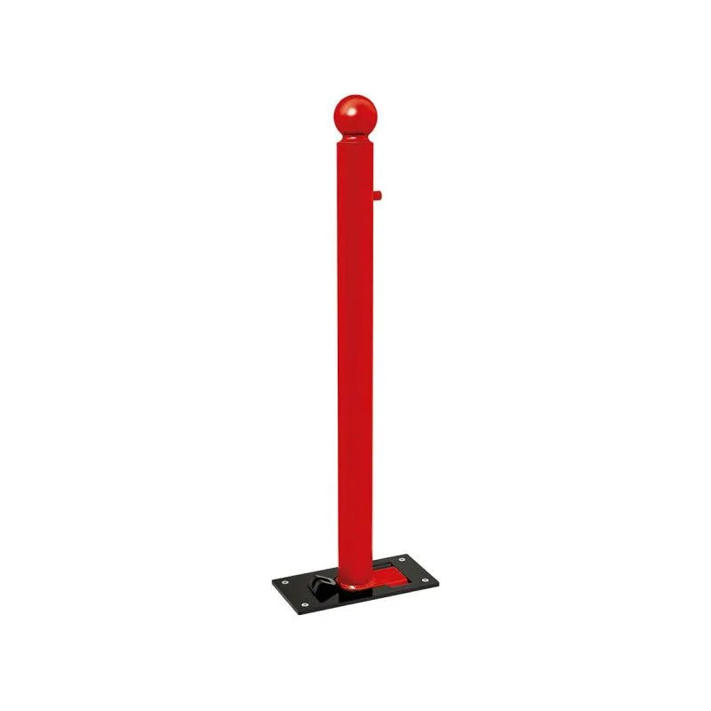 Potelet rabattable solibloc pommeau boule rouge