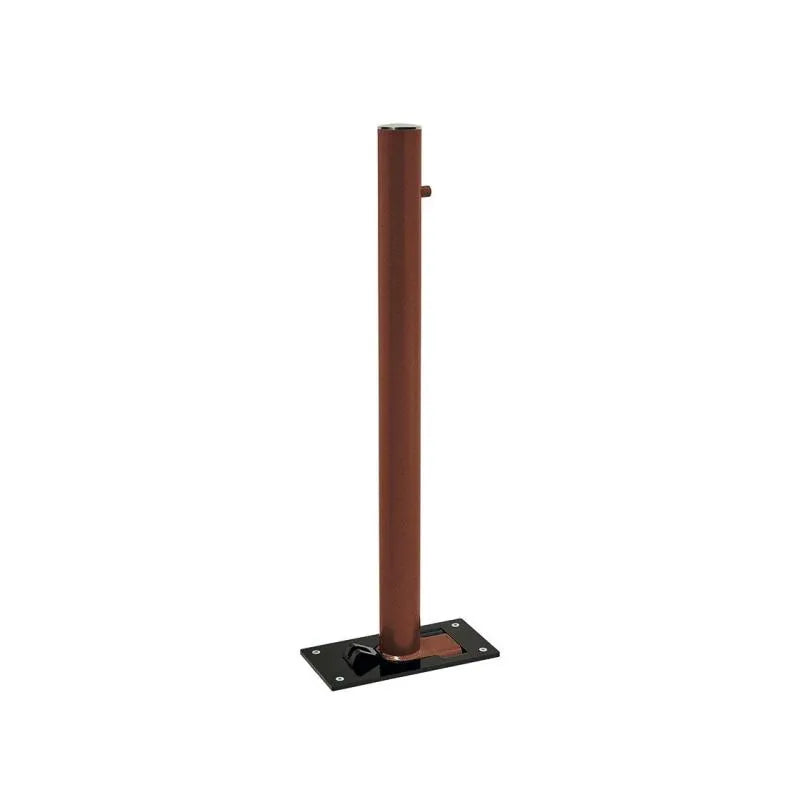 Potelet rabattable solibloc pommeau Inox brossé corten
