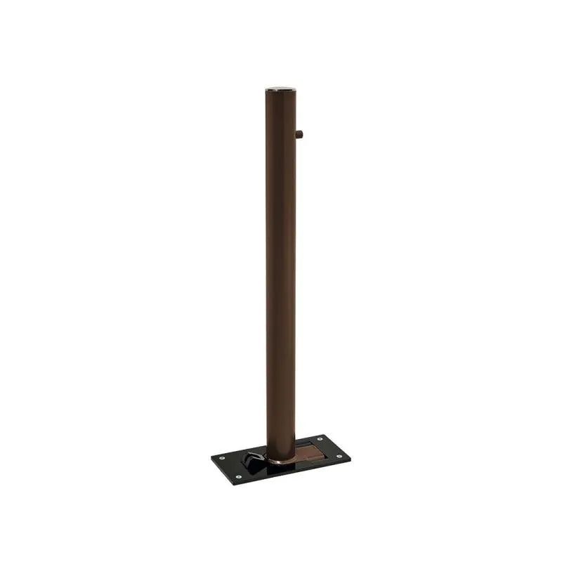 Potelet rabattable solibloc pommeau Inox brossé marron