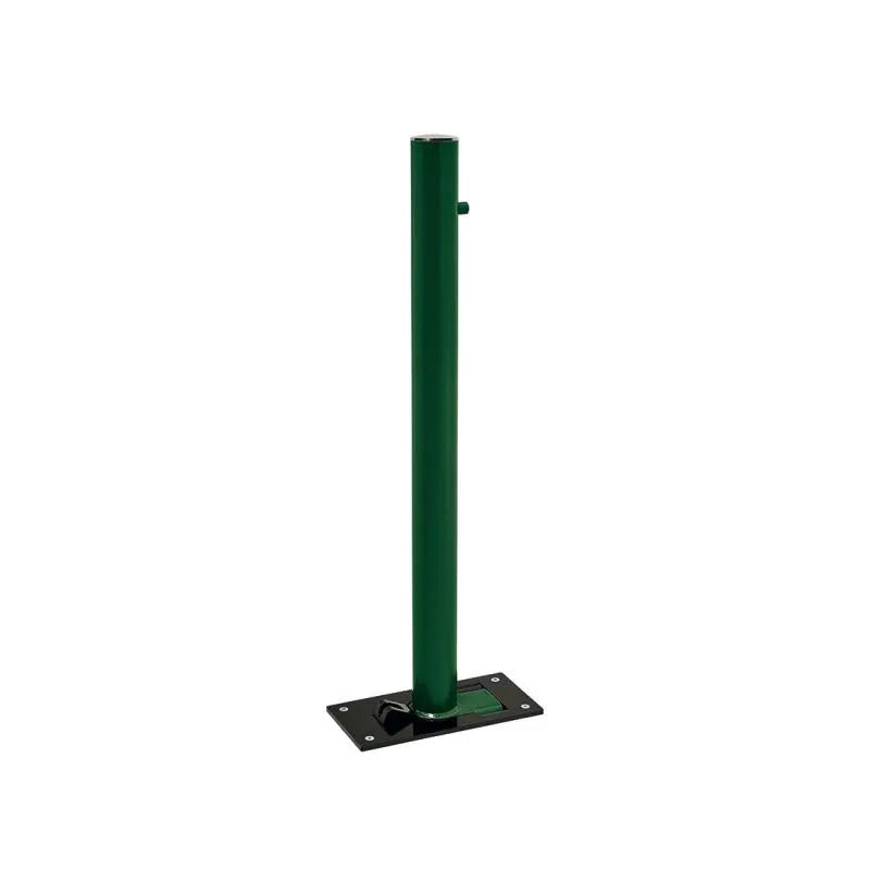 Potelet rabattable solibloc pommeau Inox brossé vert