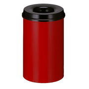 Poubelle anti-feu 20 L en métal rouge et noir, ouverture Ø 11 cm, Vepa Bins – France Collectivités