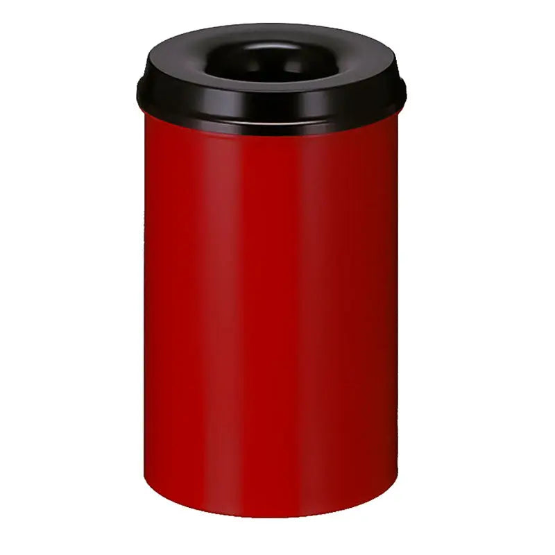 Poubelle anti-feu 20 L en métal rouge et noir, ouverture Ø 11 cm, Vepa Bins – France Collectivités