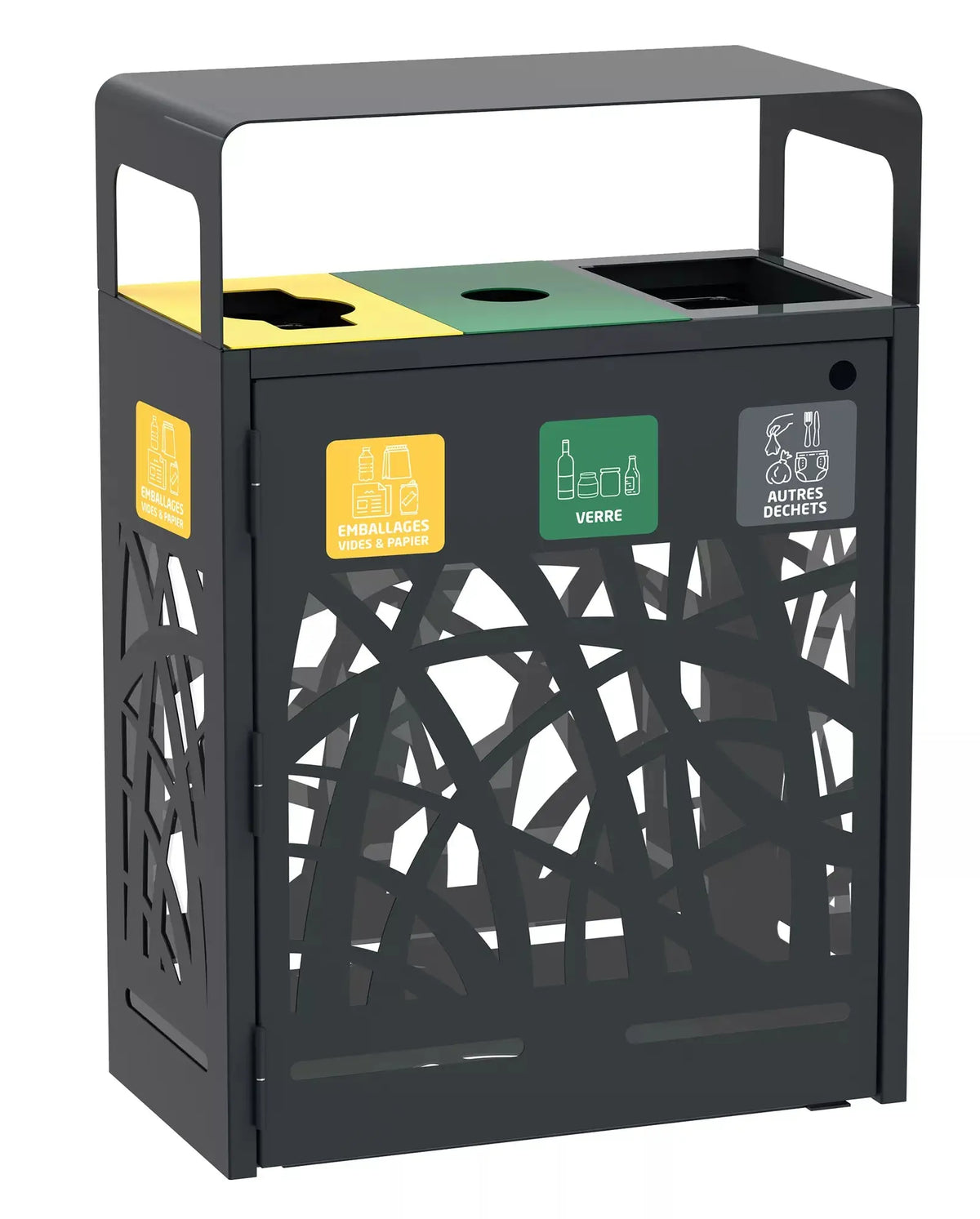 Poubelle de tri extérieure Cybel 3 x 60 L anti-nuisibles 3 flux coloris gris : coloris et finitions disponibles