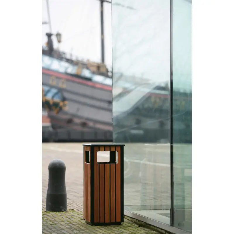 Poubelle d'extérieur 36 Litres imitation bois
