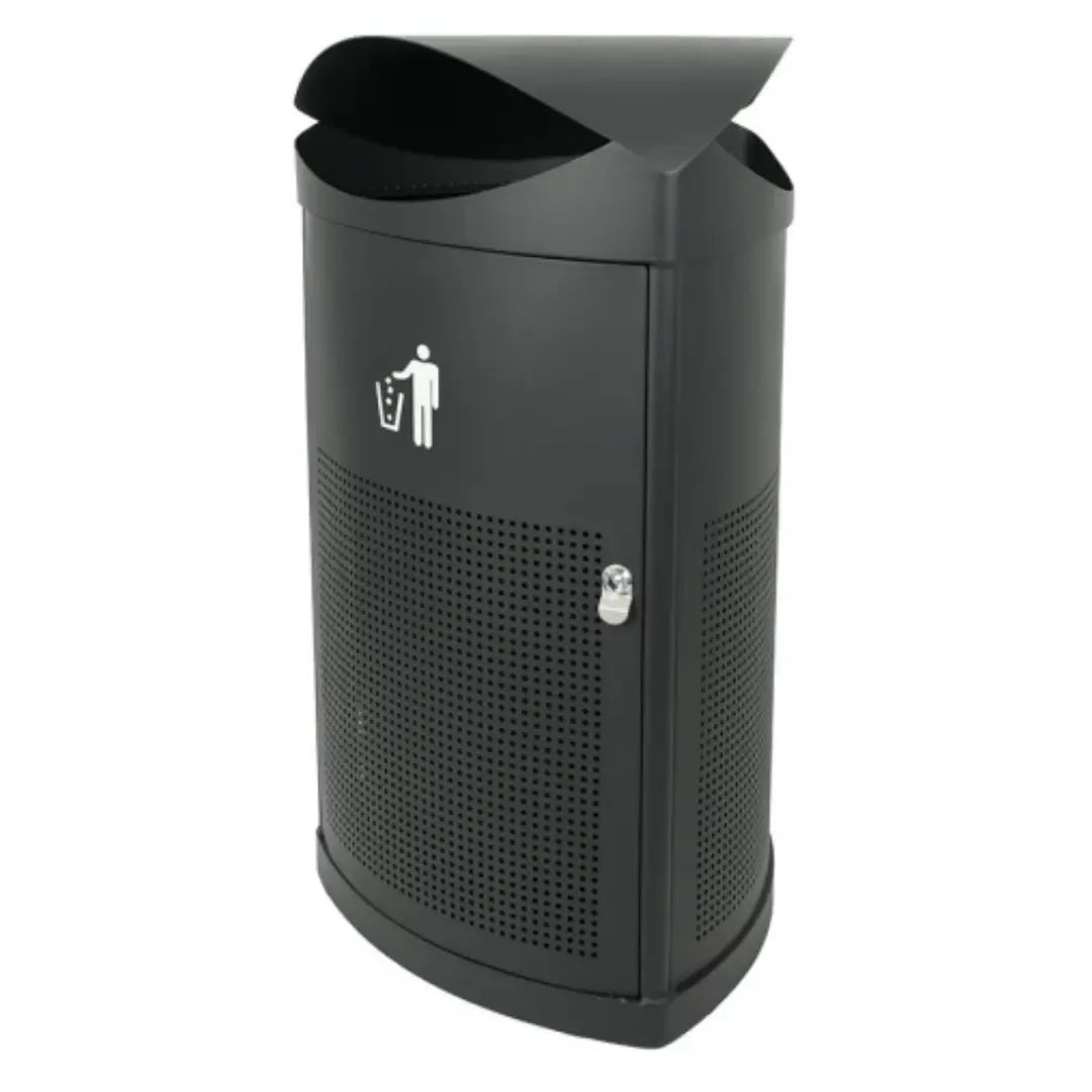 Poubelle extérieure triangle 60L - poubelle noire