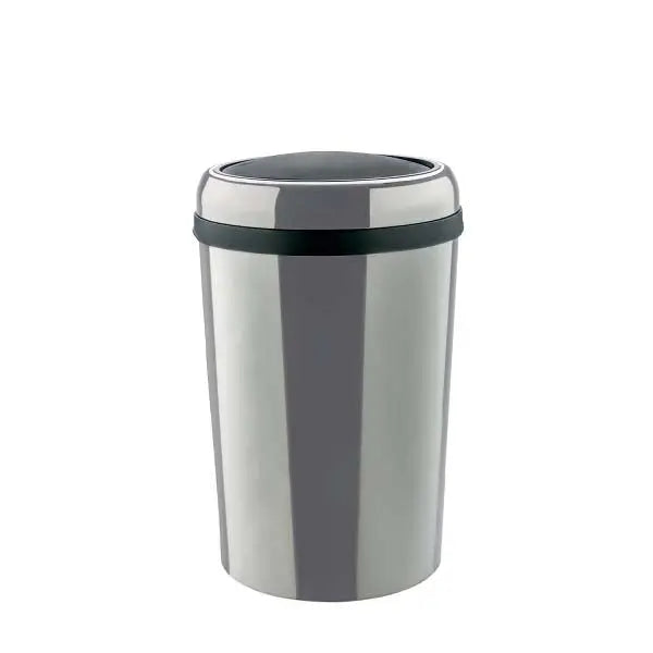 Poubelle Swingo en inox brillant 50 L cylindrique à trappe basculante, Medial International – France Collectivités