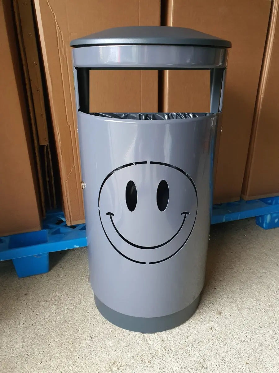 Corbeille acier 80L Smiley Park