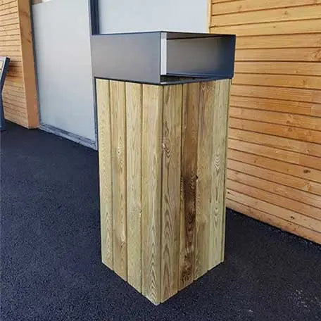 Corbeille bois et acier 80L Wood City