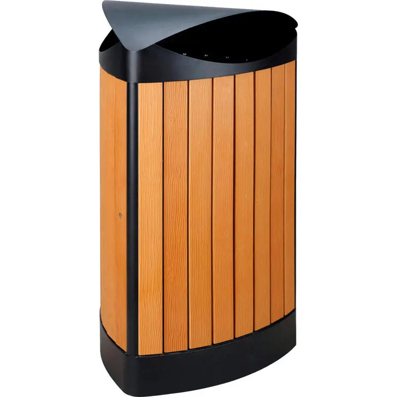 Poubelle extérieur triangle 60L imitation bois