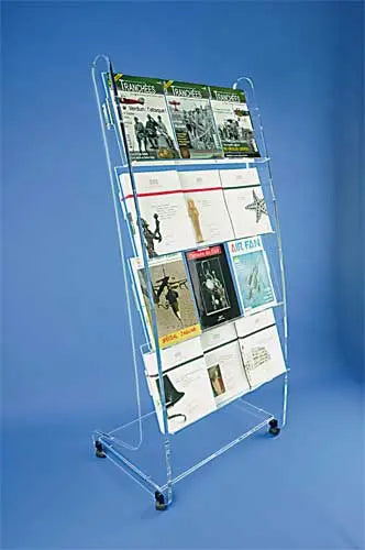 Présentoir design sur roulettes 4 tablettes france collectivités