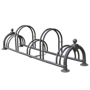 Range 5 vélos Versailles Mottez double niveau, coloris noir et rouille