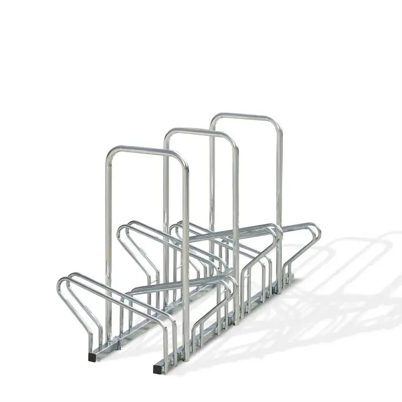 Râtelier hollandais pour 8 vélos au sol avec arceaux antivol Mottez