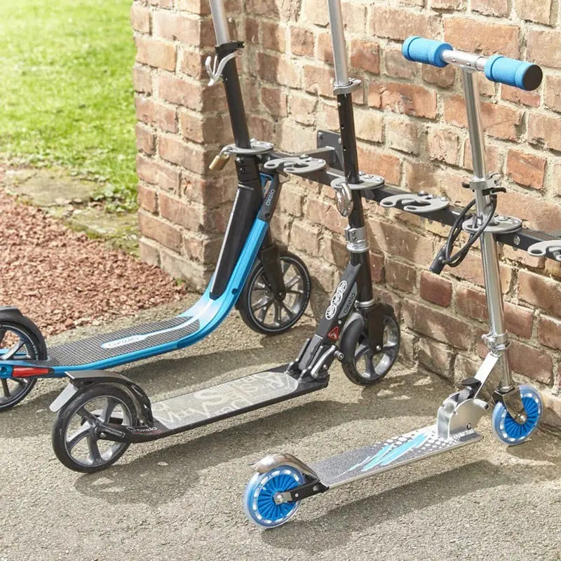 Support de trottinette mural sécurisé avec blocage du mât et compatibilité cadenas ou câble