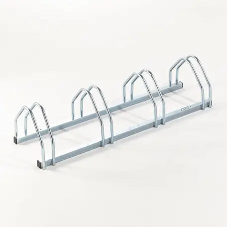 Râtelier 4 vélos Mottez en acier zingué, rangement au sol face à face de 116 cm