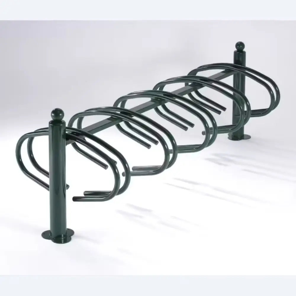 Râtelier New York Mottez 10 vélos face à face peint en vert