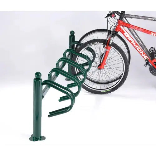 Range vélo New York Mottez 5 places côte à côte en acier galvanisé peint vert