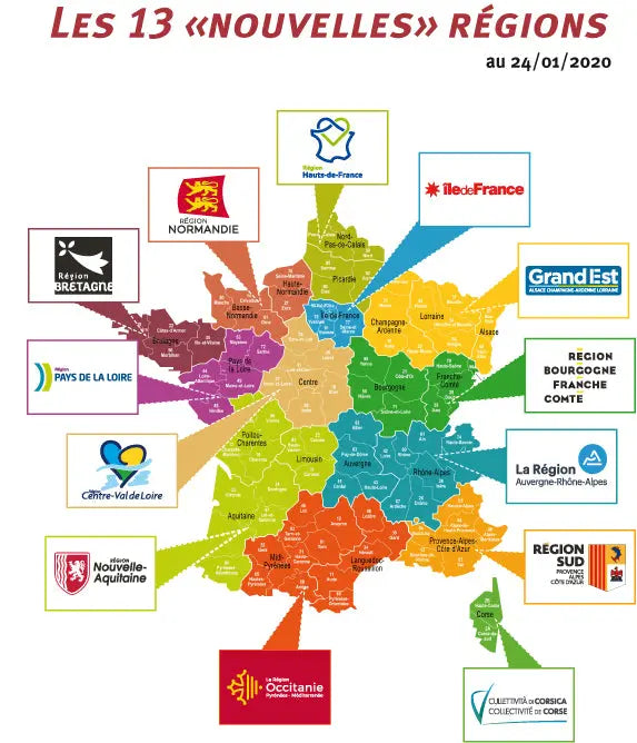 Le drapeau des régions administratives france collectivités