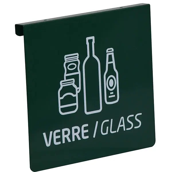 Plaque signalétique de tri Tubag Rossignol vert mousse, flux verre
