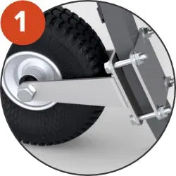 Roue de transport pour abri de touche aluminium 60 × 30 mm, Ø 260 mm (unité)