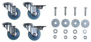Kit de 4 roulettes Citwin Ø50 mm dont 2 avec frein, idéal pour déplacer facilement les supports-sacs Citwin 2 et 3 flux.