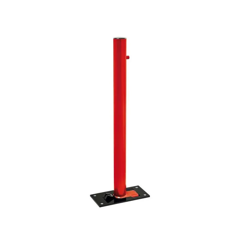Potelet rabattable solibloc pommeau Inox brossé rouge