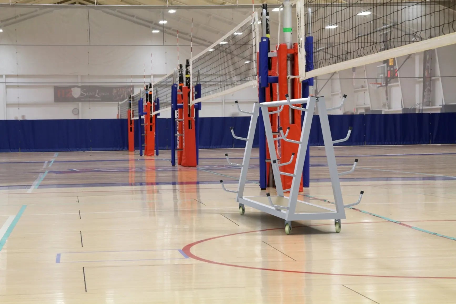 Ratelier mobile pour 4 paires poteaux volley ball france collectivités