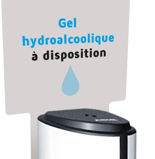 Distributeur de gel désinfectant automatique sur pied Sanimains Rossignol