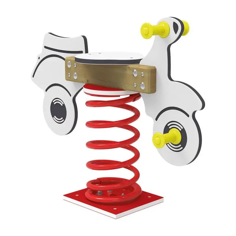 Jeu sur ressort Scooter blanc, assise basse pour les 2 à 6 ans