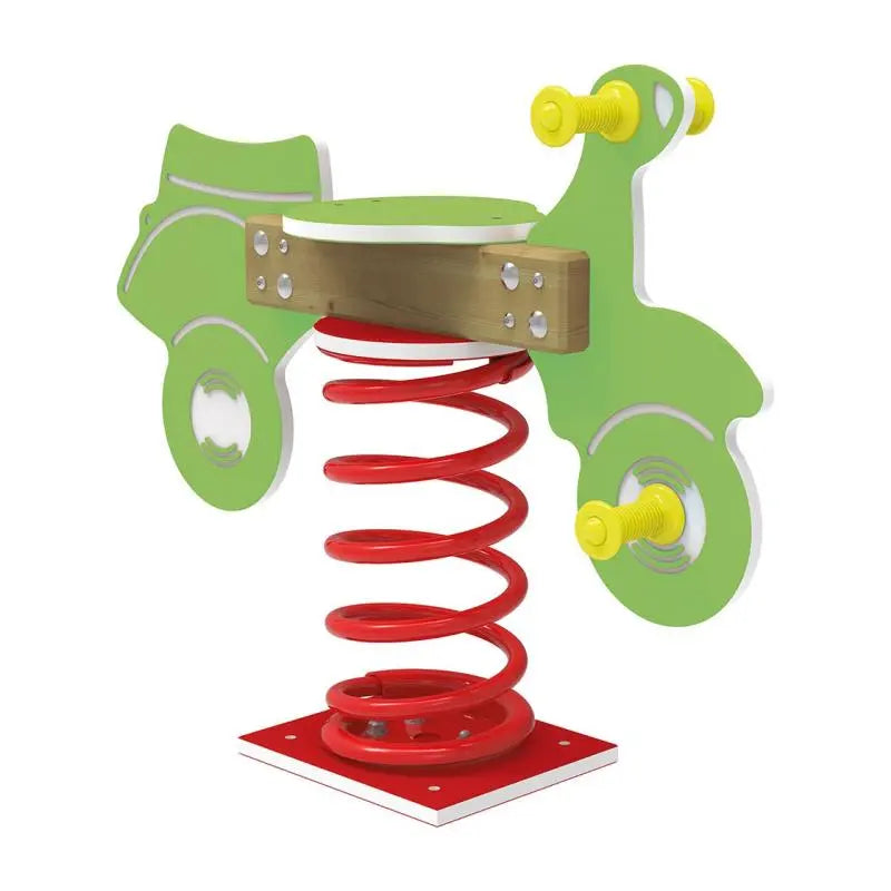 Scooter à ressort vert pour aire de jeux urbaine