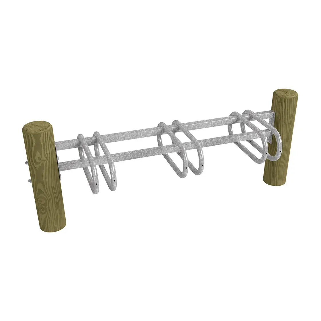 Support vélos Turin acier et bois, 3 places, simple face – France Collectivités