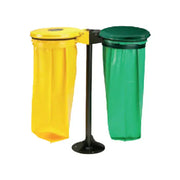 Support sac 2 x 110L avec couvercle sur poteau centré france collectivités