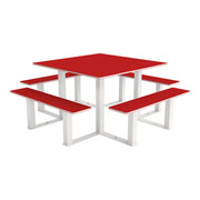 Table de pique-nique carrée Rome, Rouge – France Collectivités