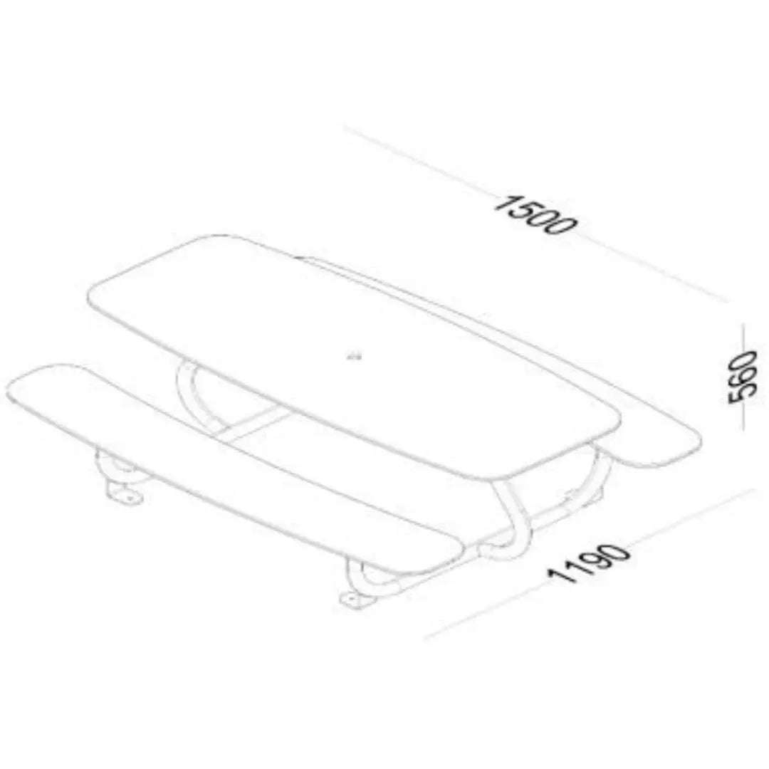 Table ovale en acier avec assises pour enfants - TINY