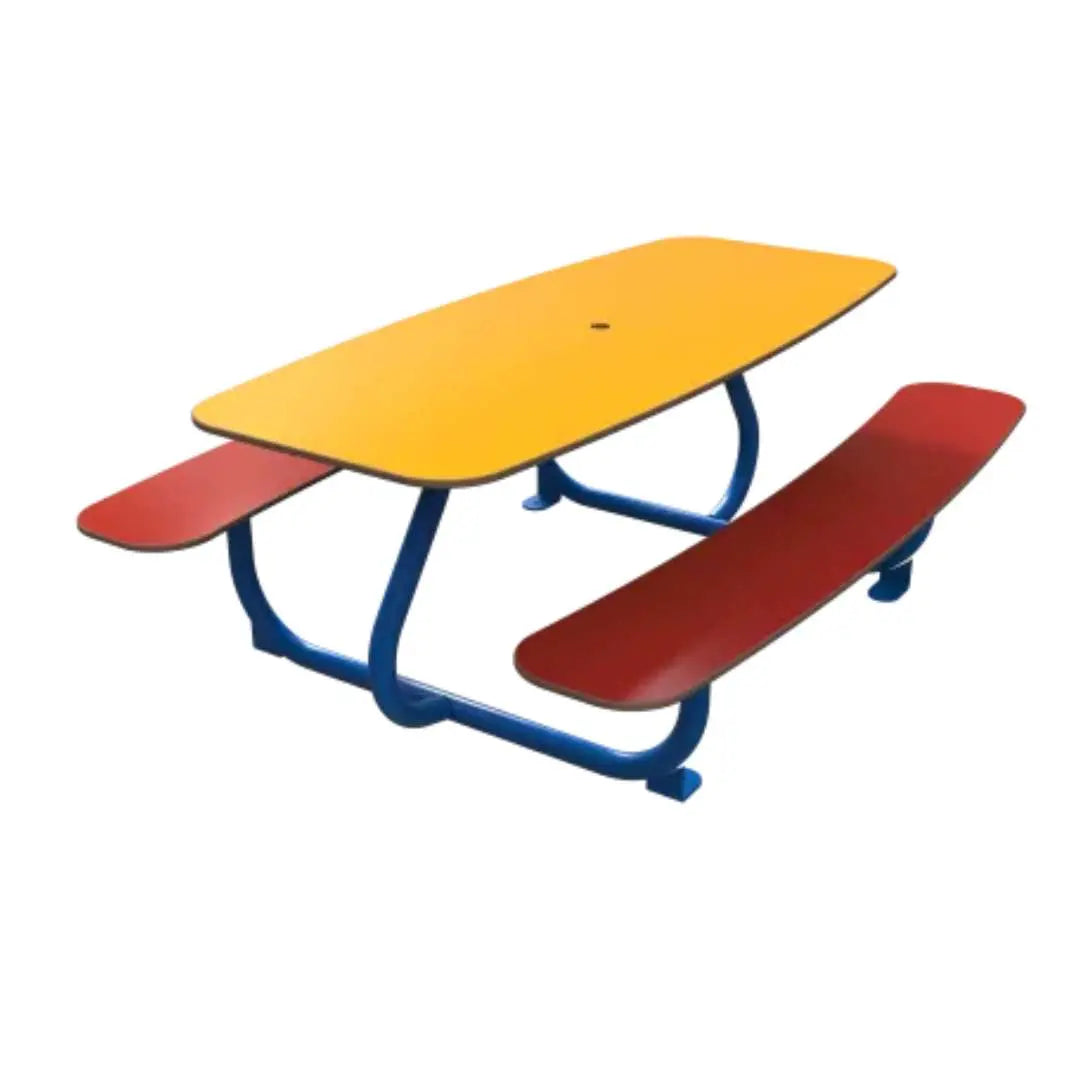 Table ovale en acier avec assises pour enfants - TINY