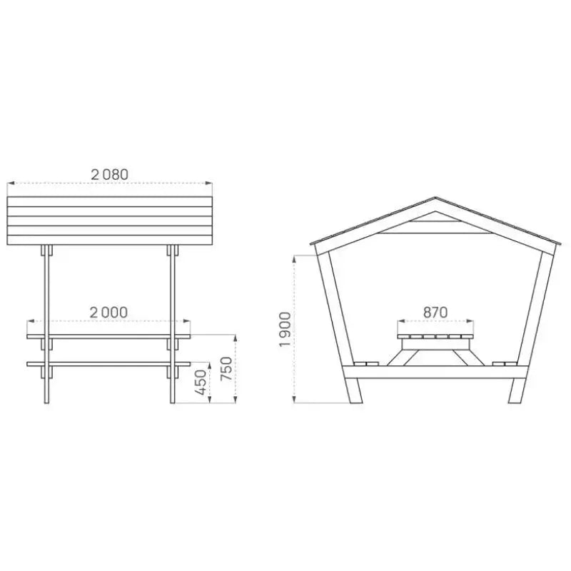 Table pique-nique Castor avec toit