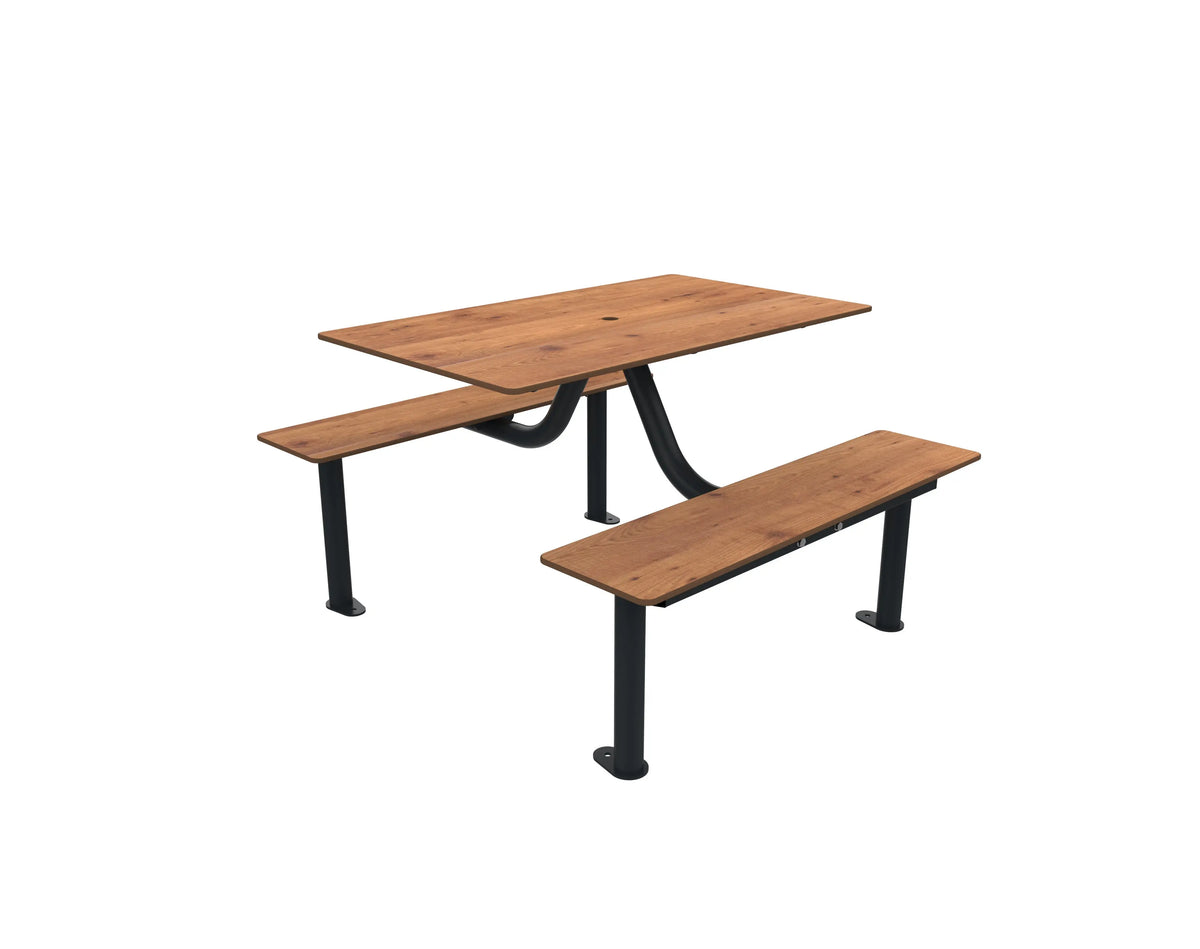 Petite table monobloc Moka compact pin tyrol sur structure anthracite RAL 7016
