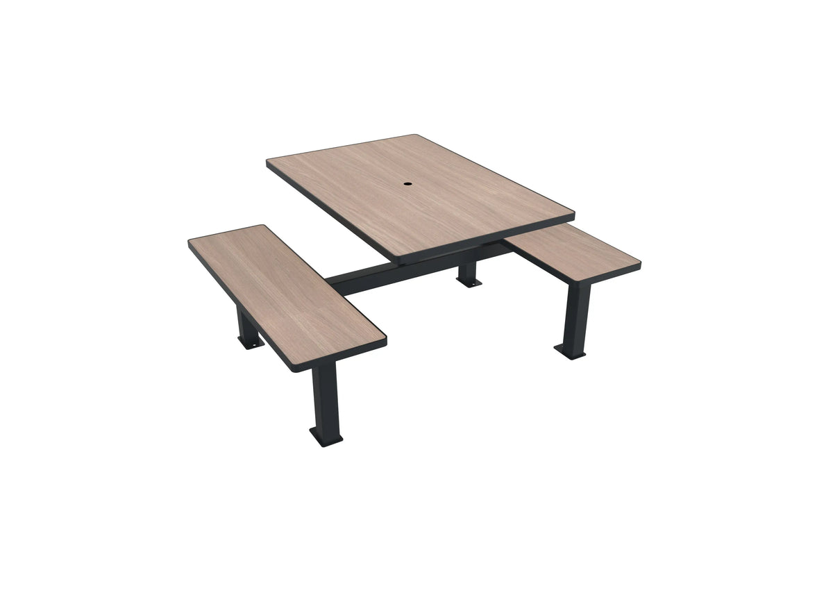 Table pique-nique Orpin chêne clair avec trou de parasol de 50 mm au centre du plateau