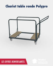 Promo 12 tables rondes 180 cm pliante polypro + 1 chariot france collectivités