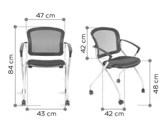 Chaise roulante avec tablette-écritoire Spacemesh (lot de 2) - France Collectivités