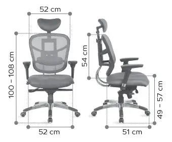 Chaise ergonomique Tecknet avec soutien lombaire ajustable