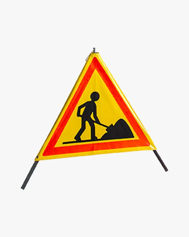 Tripode pliable de chantier rouge et jaune - France Collectivités