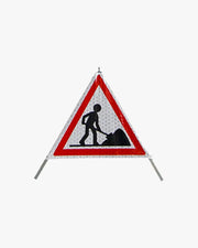 Tripode pliable de chantier blanc et rouge classe 2 - France Collectivités