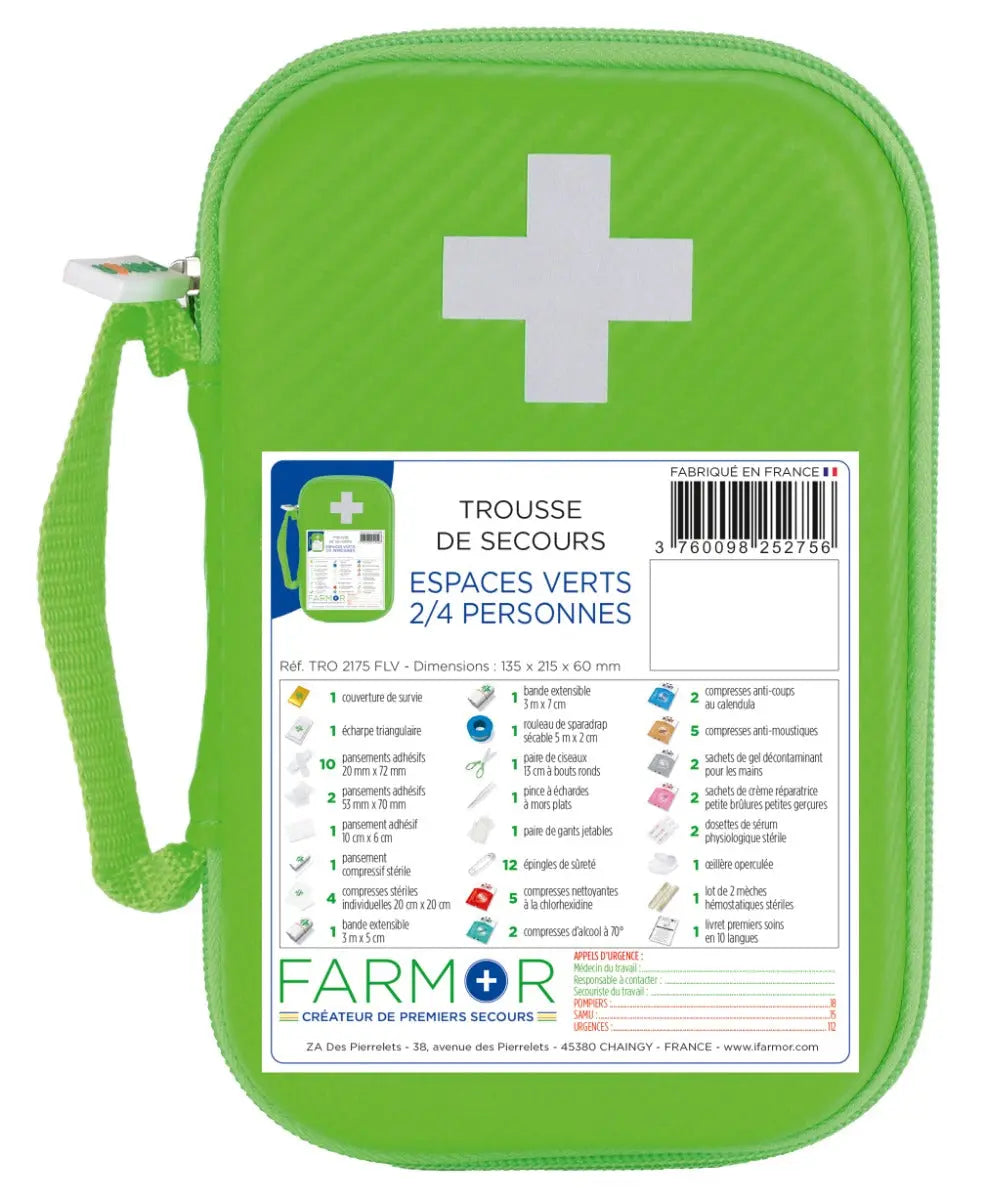 Trousse de secours "Espaces verts" 2/4 personnes france collectivités