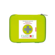 Trousse de secours Farmor TRO 2780 VEH jaune fluo à croix rétroréfléchissante pour véhicules d'équipe de 4 à 6 personnes