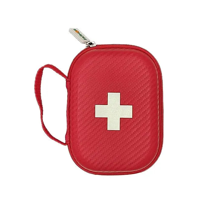 Trousse de secours Farmor spéciale Rando TRO 7010 FLR en PU rouge fluo, format compact pour sac à dos