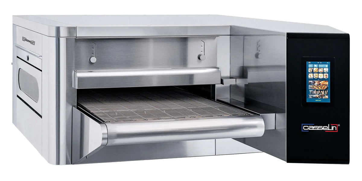 Four à pizza à convoyeur digital 40 en inox pour production en continu