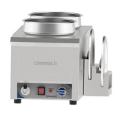 Bain-marie à sauce au bain d'eau 2 cuves inox de 7,5 L avec couvercles