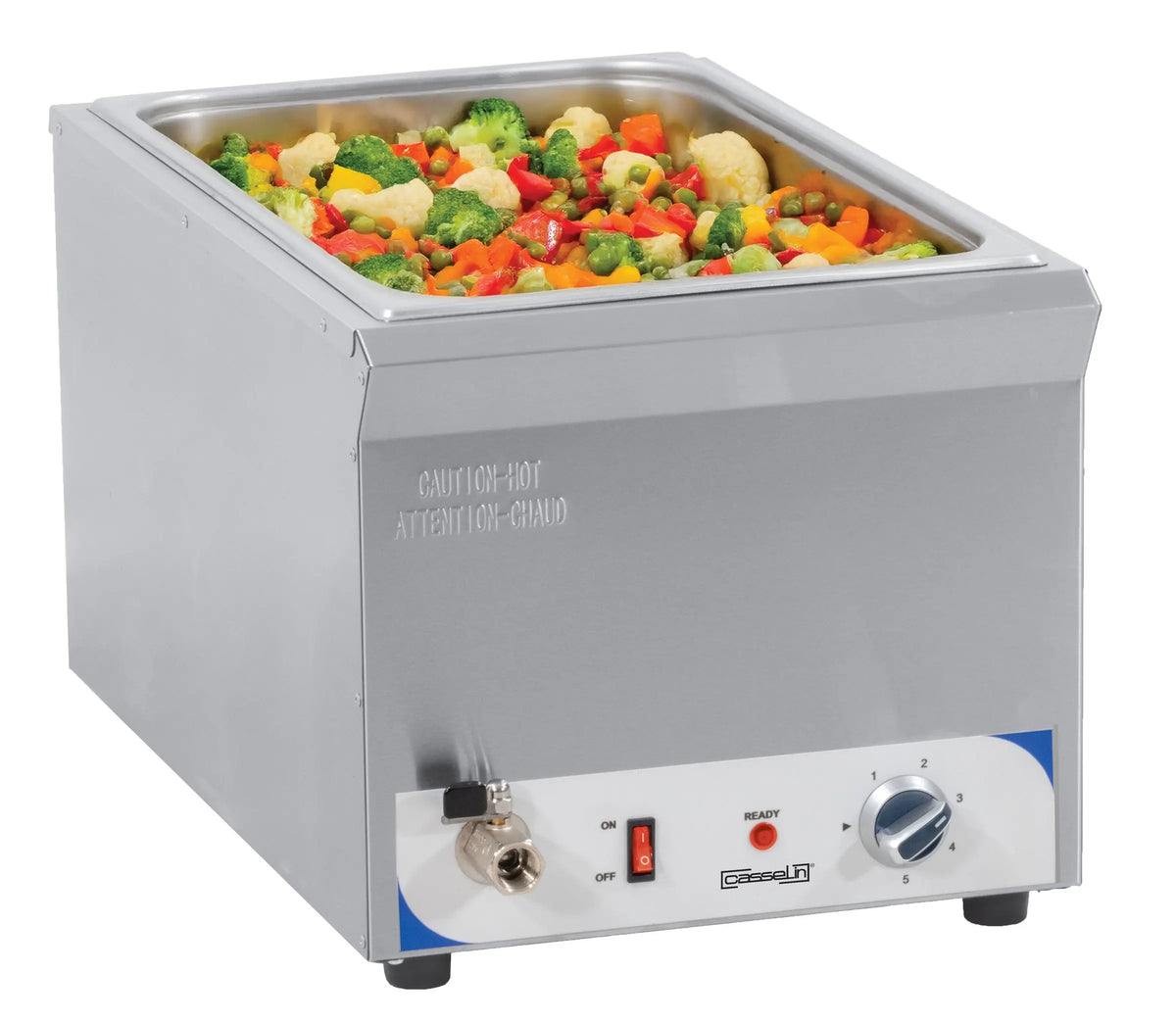 Bain-marie professionnel 1 500 W à cuve profonde GN 1/1 de 200 mm et vanne de vidange
