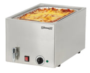 Bain-marie professionnel inox GN 1/1 profondeur 200 mm avec robinet de vidange